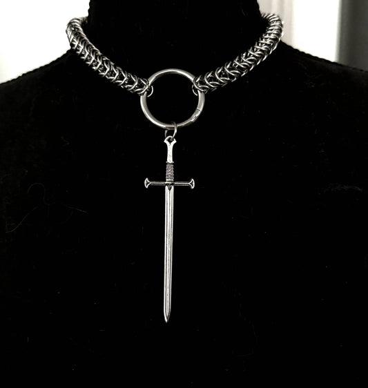 Boxchain O-Ring Sword Necklace